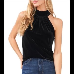 NWT $69 🖤 1. STATE Black Velvet Halter Top [Size M]